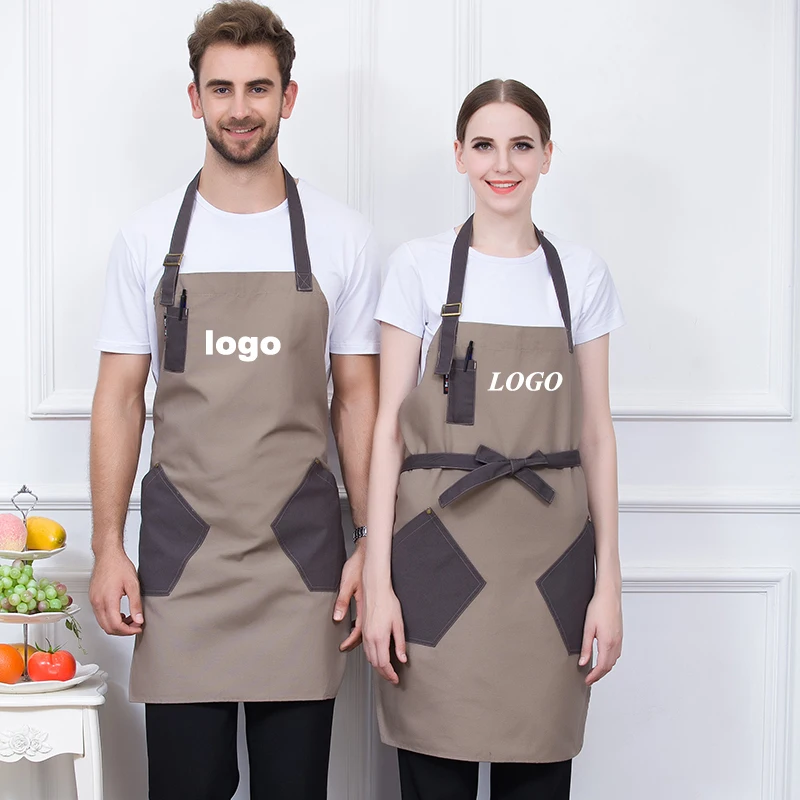 Professional Business Server Apron for Kitchen Cleaning Cooking Protective Cover Clothes Women and Men Hospitality Uniform Logo