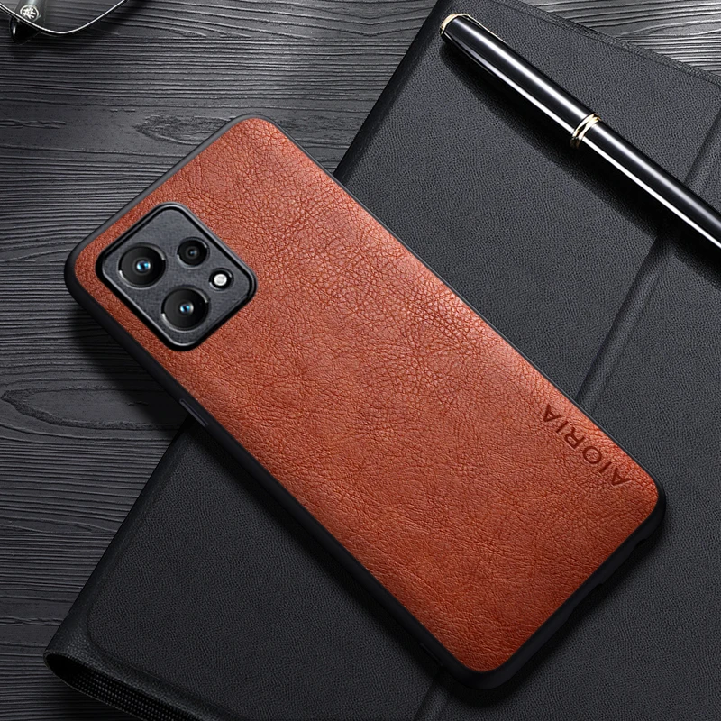 Case For Realme 9 Pro Plus V25 Q5 4G 5G Simple Design Luxury Leather Business Cover For Realme 9i 4G 5G Case