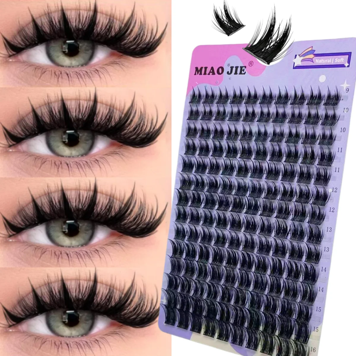 WINKLURE Manga Wimpernbüschel Wispy Wimpernverlängerungen Anime Wimpern-Cluster-Kit Spiky Wimpernbüschel D-Curly Einzelwimpern – Detail 8