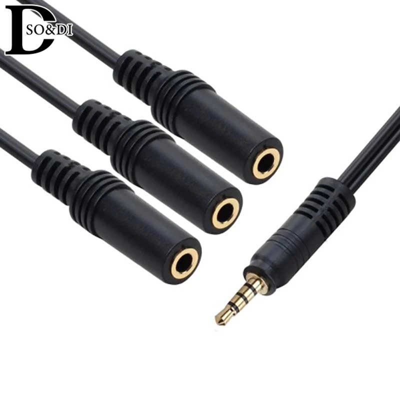 3 Way Port Aux wielu słuchawek wyjście Audio 3.5mm Jack HUB spiter przedłużacz do przewodów 1 mężczyzna do 3 kobiet