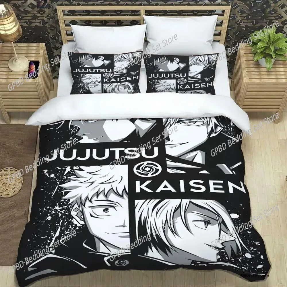 

3D Anime Jujutsu Kaisen Satoru Gojo 3D Bedding Set Duvet Cover Pillowcases Single Twin Full King Size Home Decor Quilt Boys Gift