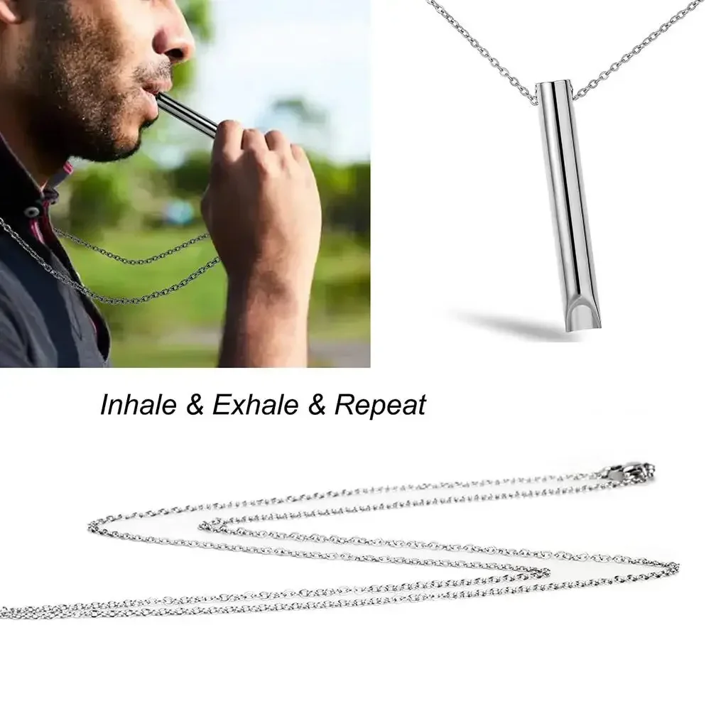 Stress Anxiety Necklace Mindfulness Breathing Tool Natural Calming Relief Chain Breathlace Necklace Quit Smoking Anxiety Relief image 2