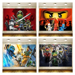 NINJAGO compleanno forniture ragazzo festa Banner Kid Cartoon decorazione sfondo fotografia sfondo baby shower