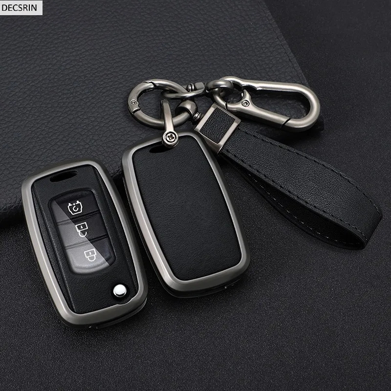 Zinc Alloy+Leather Car Remote Key Case Cover Shell Fob For DFSK Dongfeng Fengguang 580 DFM Glory 560 500 Keychain Accessories