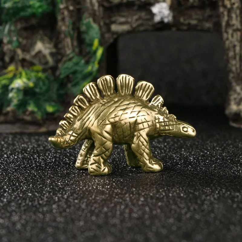 Trendy Personalized Hot Sale Jurassic Stegosaurus Miniatures Brass Ornaments Archaized Antiqued Bronze Colored Desk Home Decor