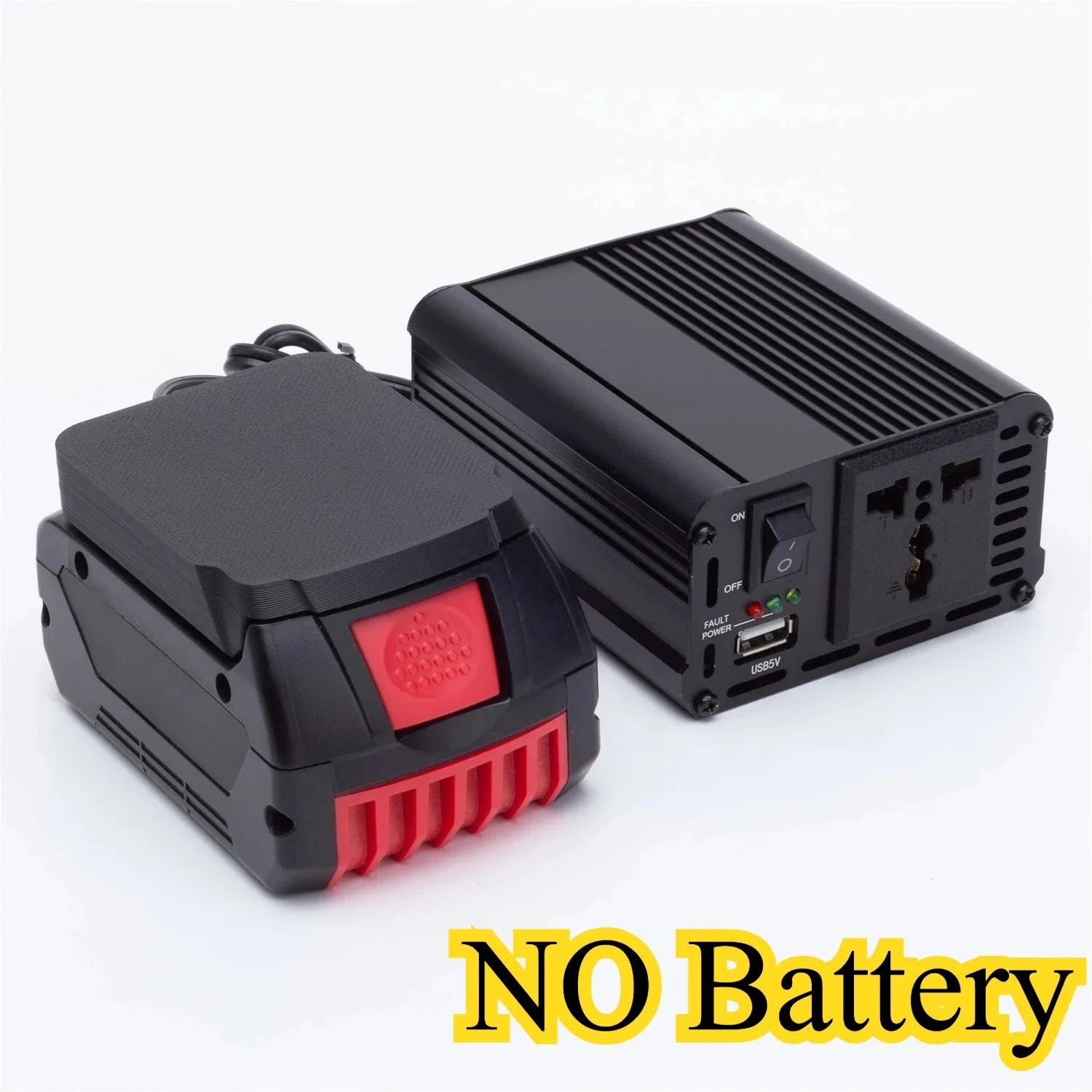 200W 220V-240V Power Inverter Outlet Adapter for Bosch 18V Battery DC AC USB Powered Compact Inverter(NO Battery )