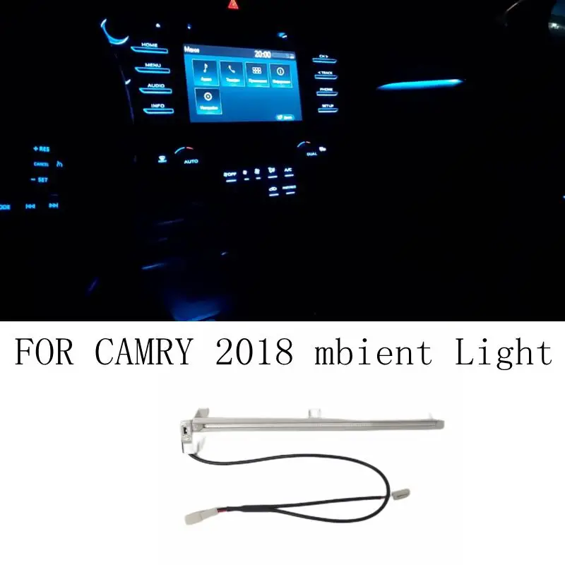 Car Interior Led Decorative Light Center Console Atmosphere Light Blue For Toyota Camry 2018 2019 2020 2021 2022