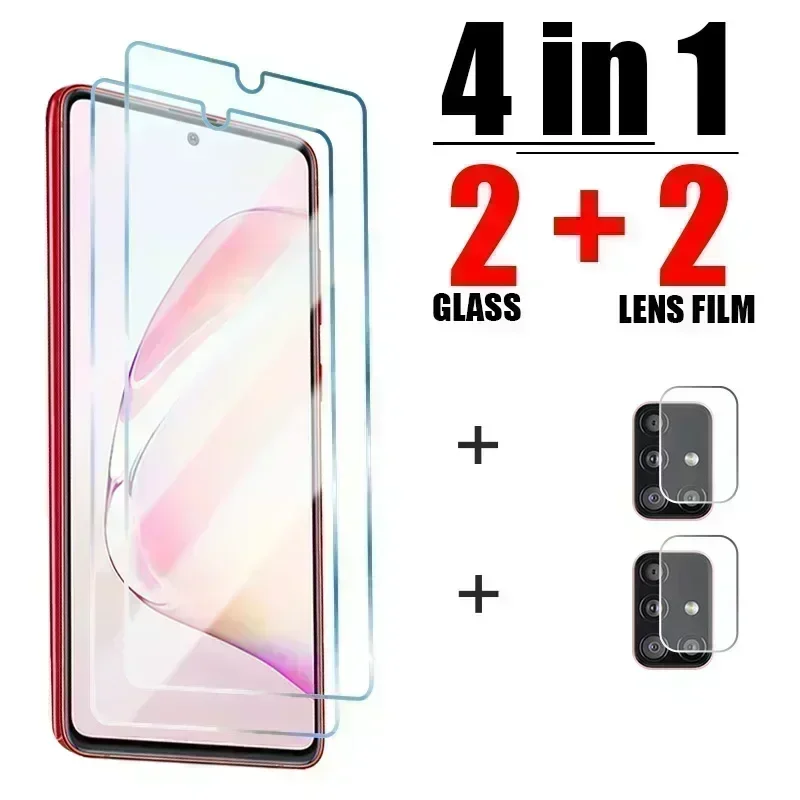 4in1 Tempered Glass for Samsung A53 A71 A13 A51 A12 A52S A50 A70 A33 Camera Lens Film for Samsung A23 A22 A32 A31 A21S S22 Plus