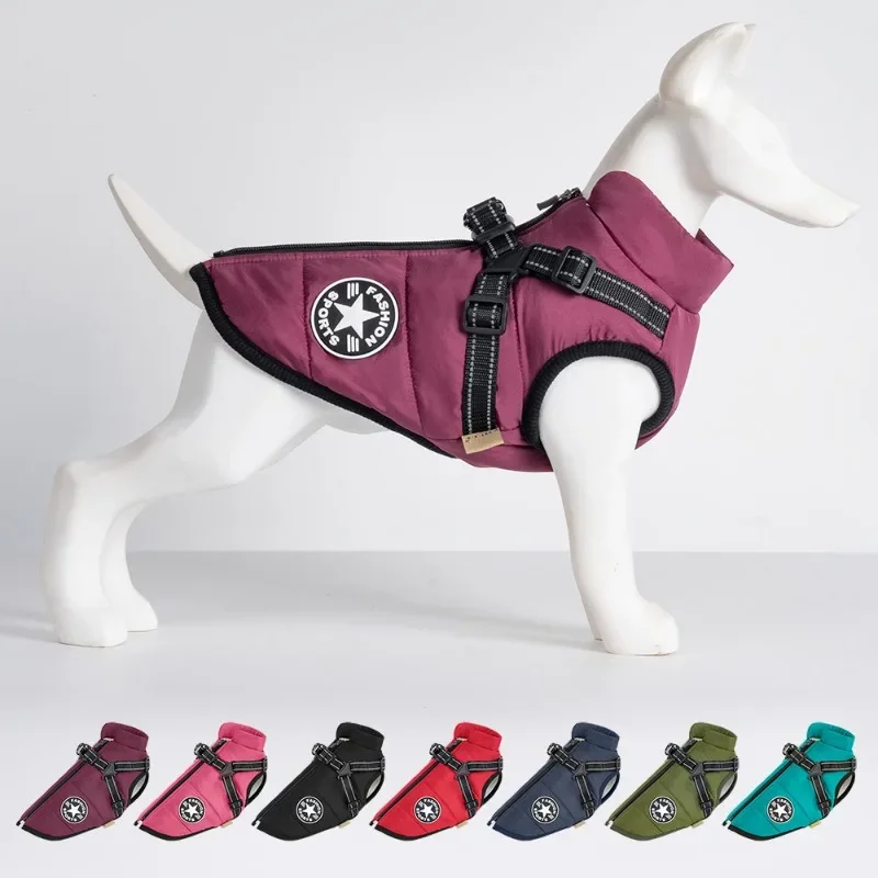 Wasserdichte Warme Hundeweste Winter-Hundebekleidung mit Gurt Französische Bulldogge Mantel Haustierkostüm für Kleine und Große Hunde Chihuahua – Detail 5