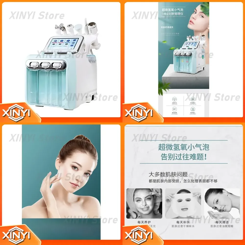 Hydrogen Oxygen Microbubble Beauty Device for Facial Cleansing and Infusion 6 in 1 Skin Care Tool for All Skin Types