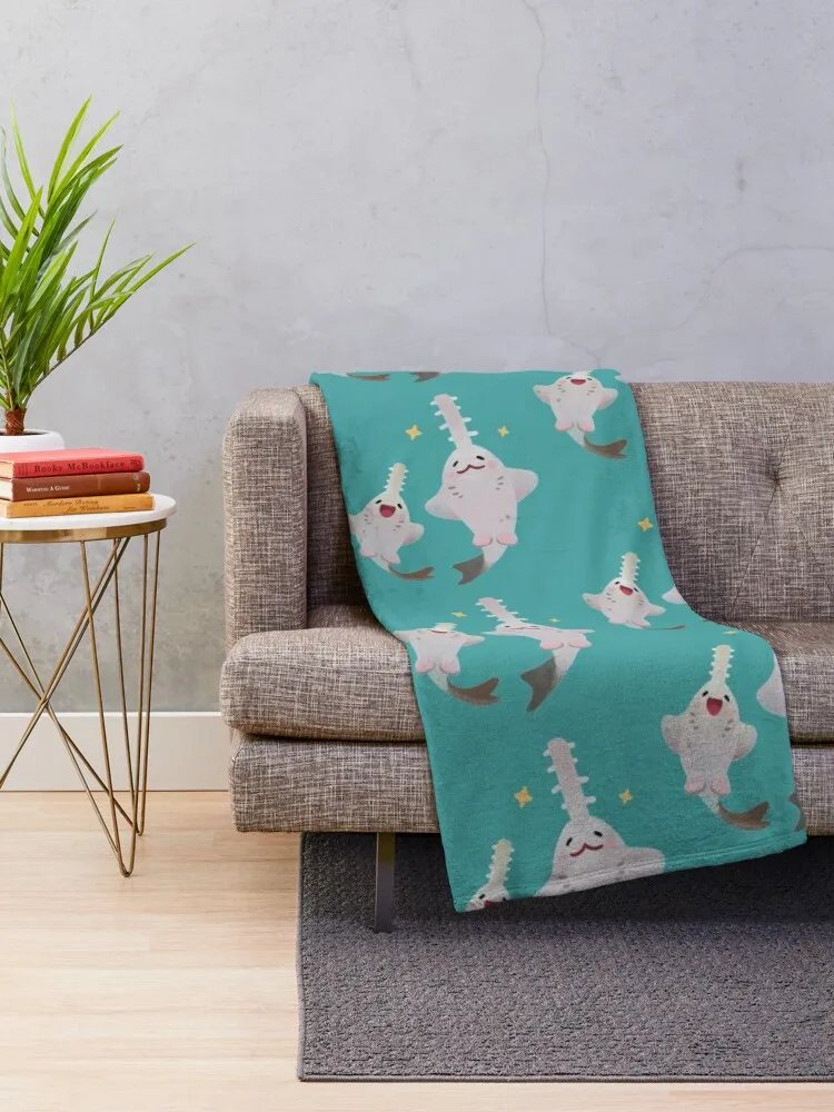 Sawfish and Sawshark Throw Blanket Giant Sofa for sofa manga Furry Blankets