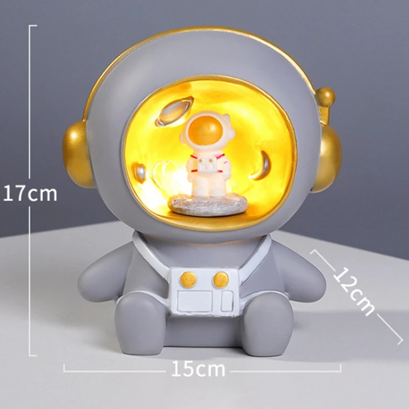 Astronaut Creative Night Light Vinyl Accessories Light Creative Home Decor Light Piggy Bank for Children Baby Gift, B