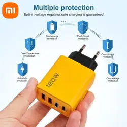 Original Xiaomi 120W Turbo Fast Charger EU/US Plug Power Travel Adapter 6A Type C Data Cable For MI 12T 12 11 11T Ultra 10 Pro