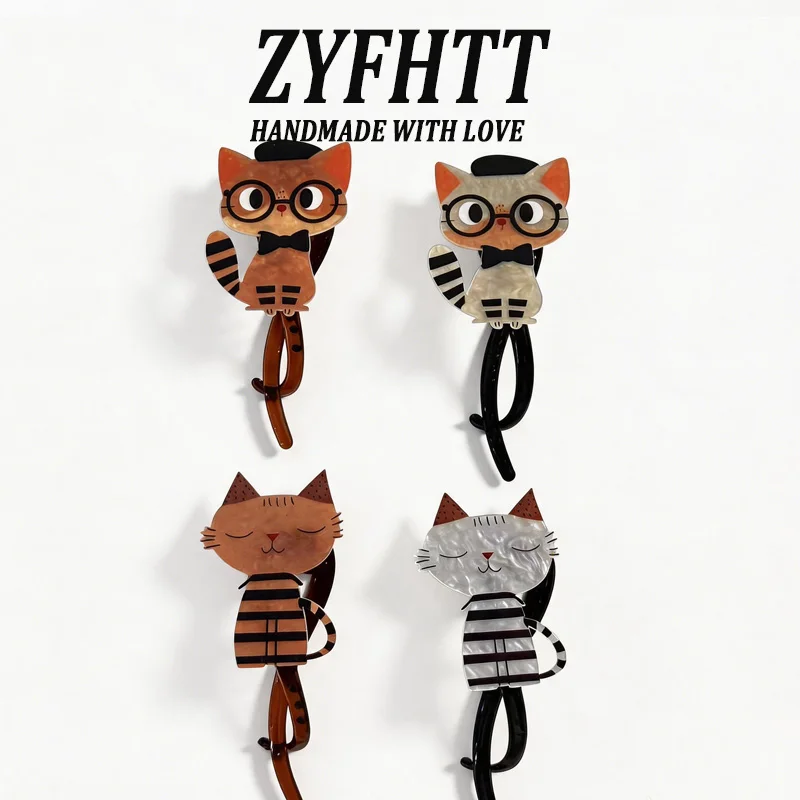 1/2/4pcs Cartoon Cute Cat Hairpin Ladies Elegant Twist Clip Fashion Girl Ponytail Hairpin