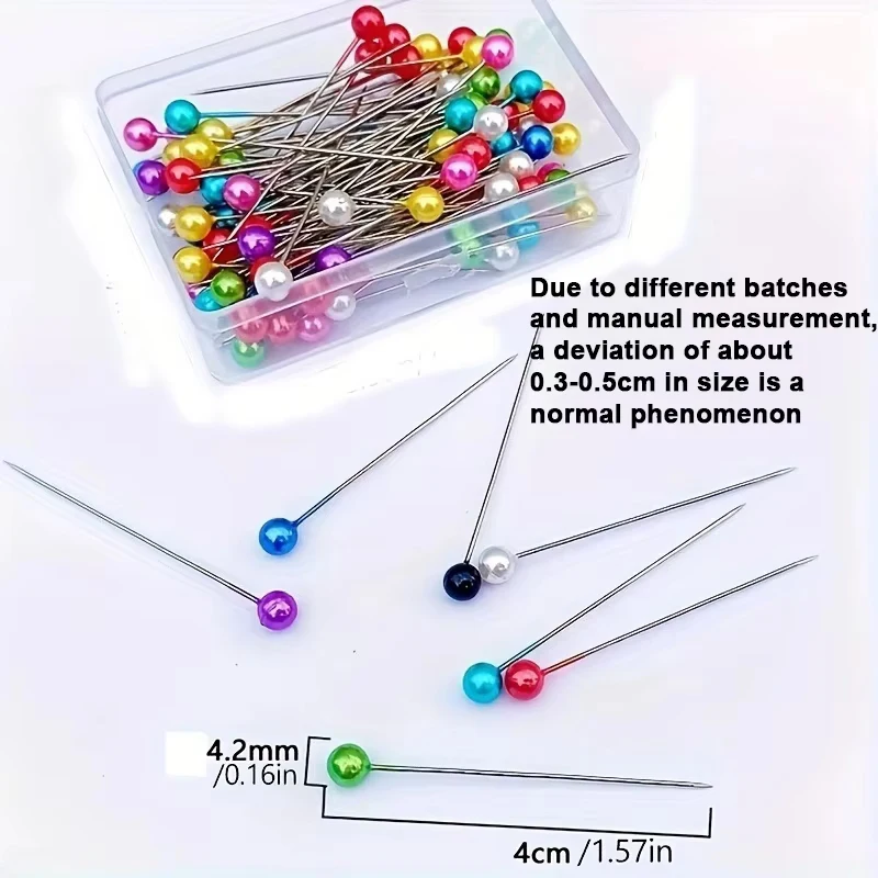 100 Stücke Mode Nähnadeln Farbige Glas/Keramik Kopf Perle Pin Stich Stricknadeln Nähen Feste DIY Sicherheitsnadel – Detail 6