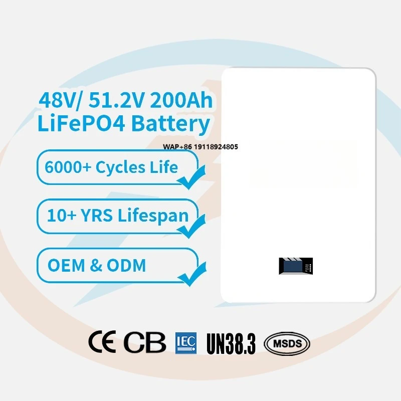 

Battery Lithium 10kwh 51.2V 5Kwh 7kwh 10Kwh Solar System Wall Mounted Battery