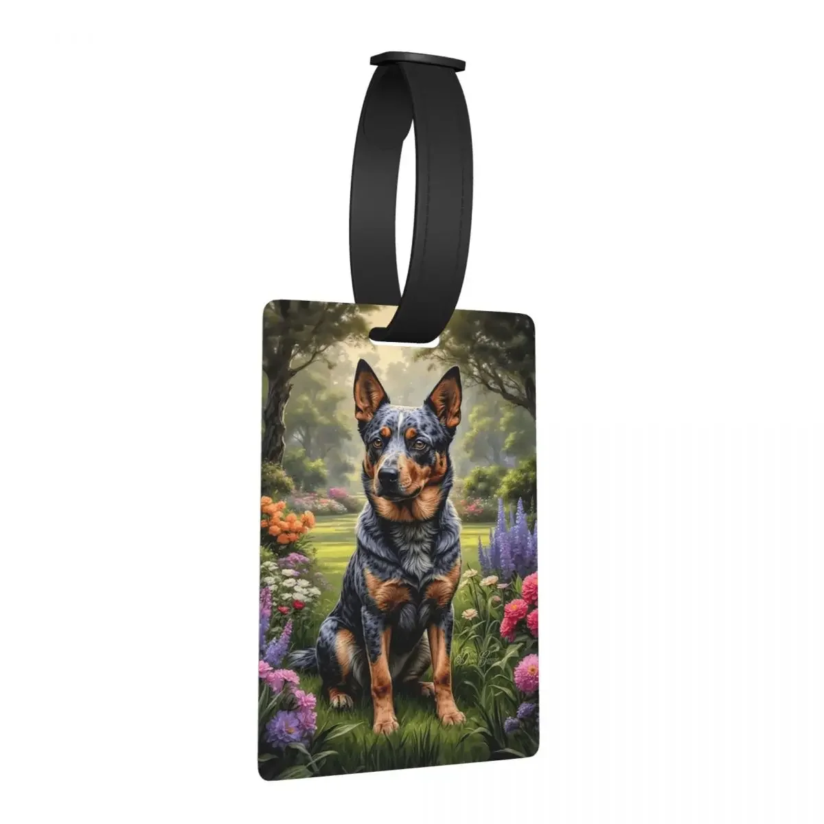 

Elsa Blue Australian Cattle Dog Portrait Art Luggage Tags Suitcase Portable Baggage Boarding Tag Label Holder ID Name Address