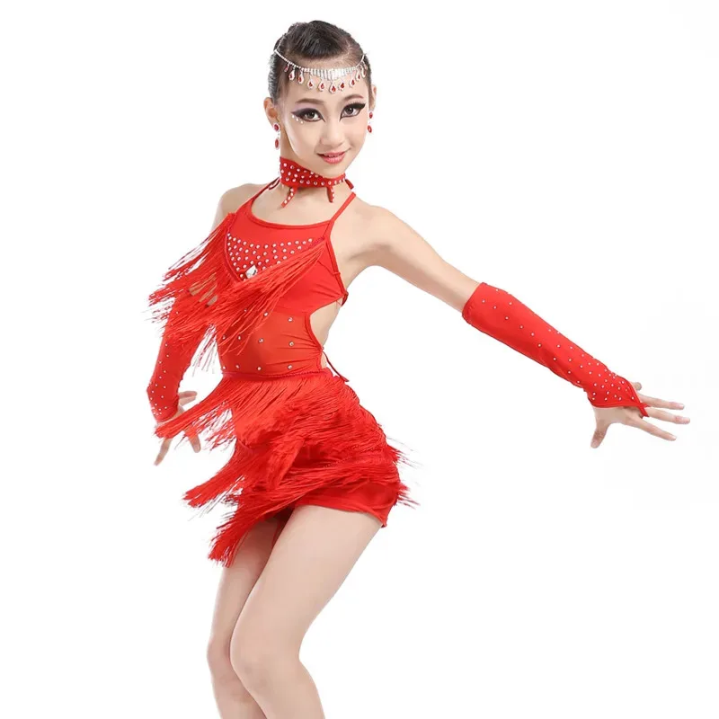 Ragazze della Sala del Principe ai bambini che avvolgono le titanti a Tiny in costume da competizione Samba Rumba Tango vestito da ballo per hhjhgh'4