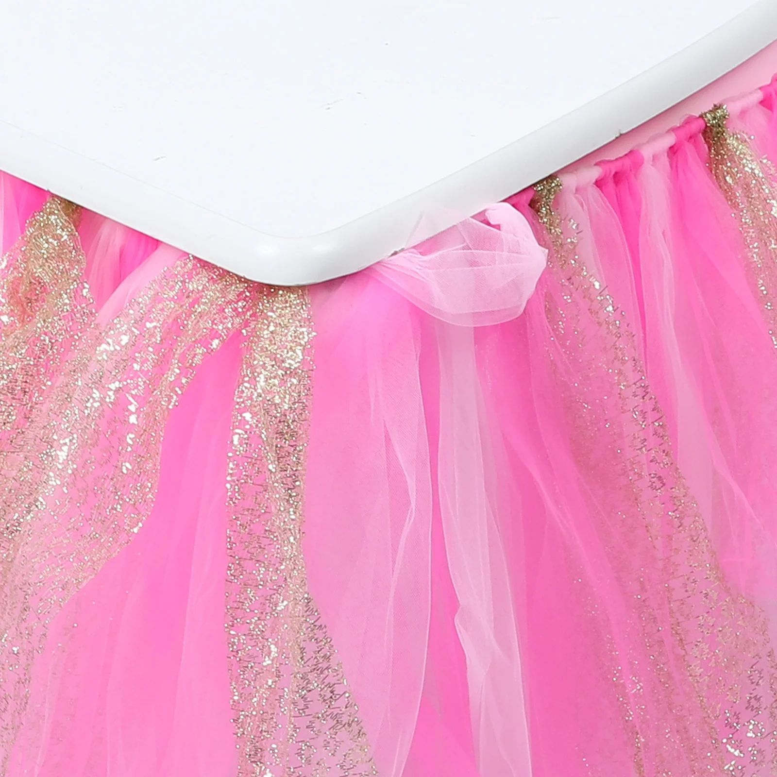 

1st Birthday Tutu Skirt for High Chair Decoration for Shower Party Supplies (Pink, Rosy, Gold)