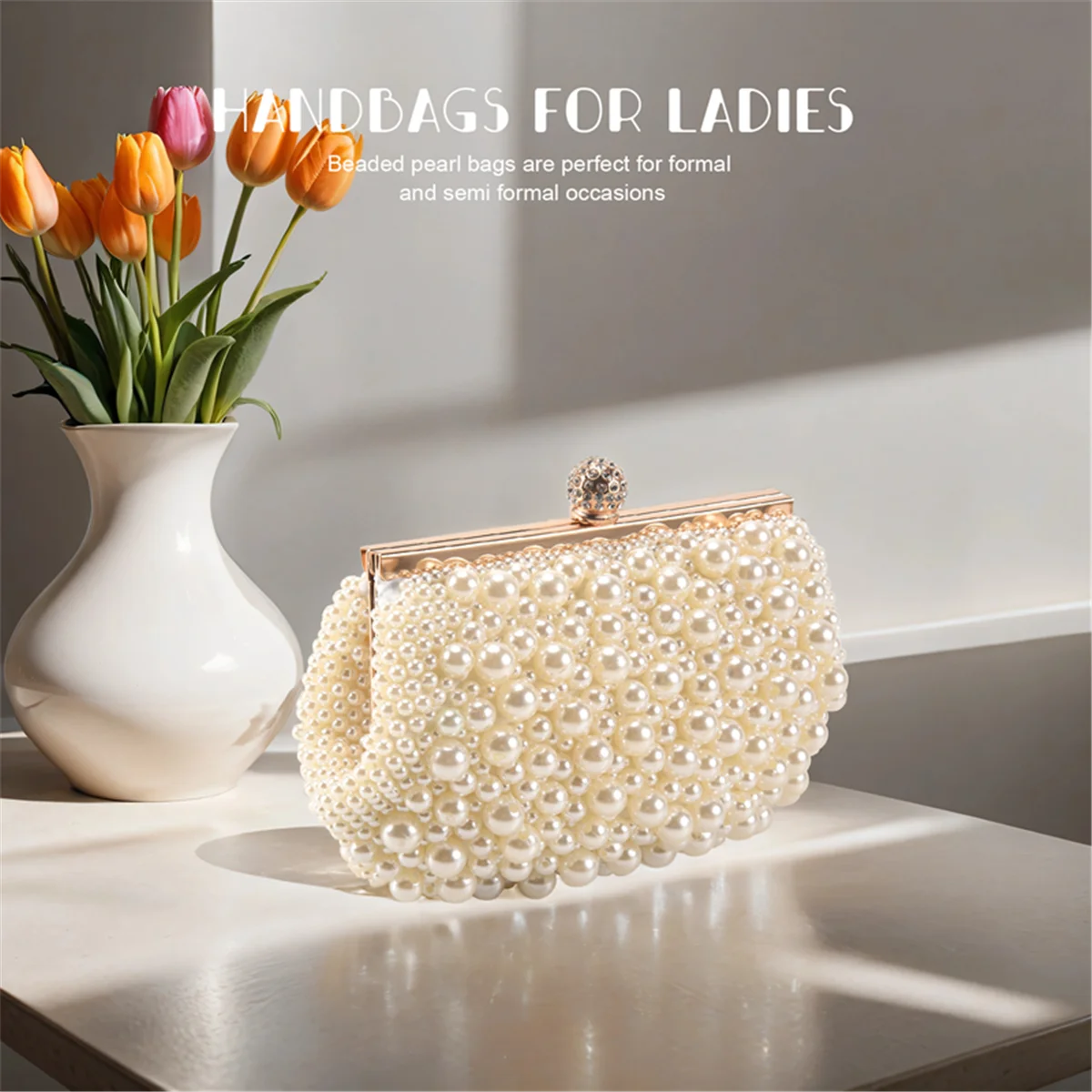 ABQR Вечерняя свадебная сумочка-клатч с жемчугом, платье, сумка для ужина, маленький кошелек, сумка подружки невесты, белая