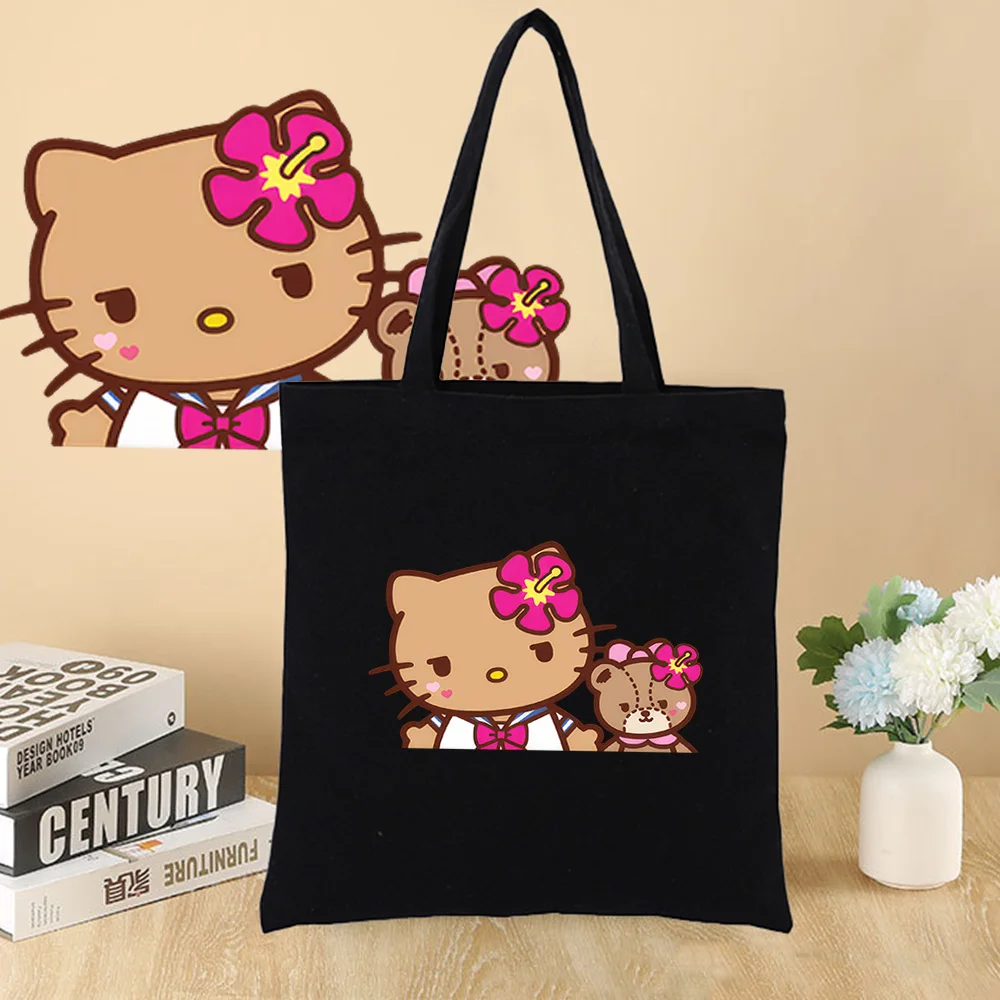 bolsa-tote-marrom-com-desenho-da-hello-kitty-sanrio-lona-grande-capacidade-bolsa-de-ombro-para-mulheres-sacola-de-compras-bolsa-reutilizavel