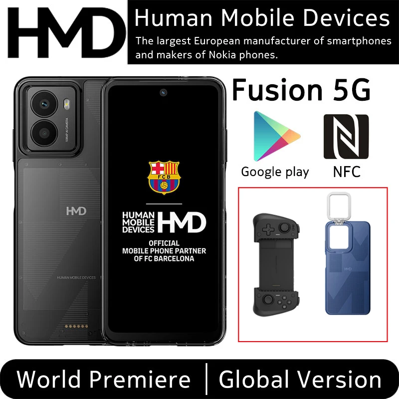 Nokia Classic Global Version HMD Fusion 8GB 256GB 5G Smartphone NFC 5000 mAh 33W Charging support 6.56 inch HD+108MP Camera