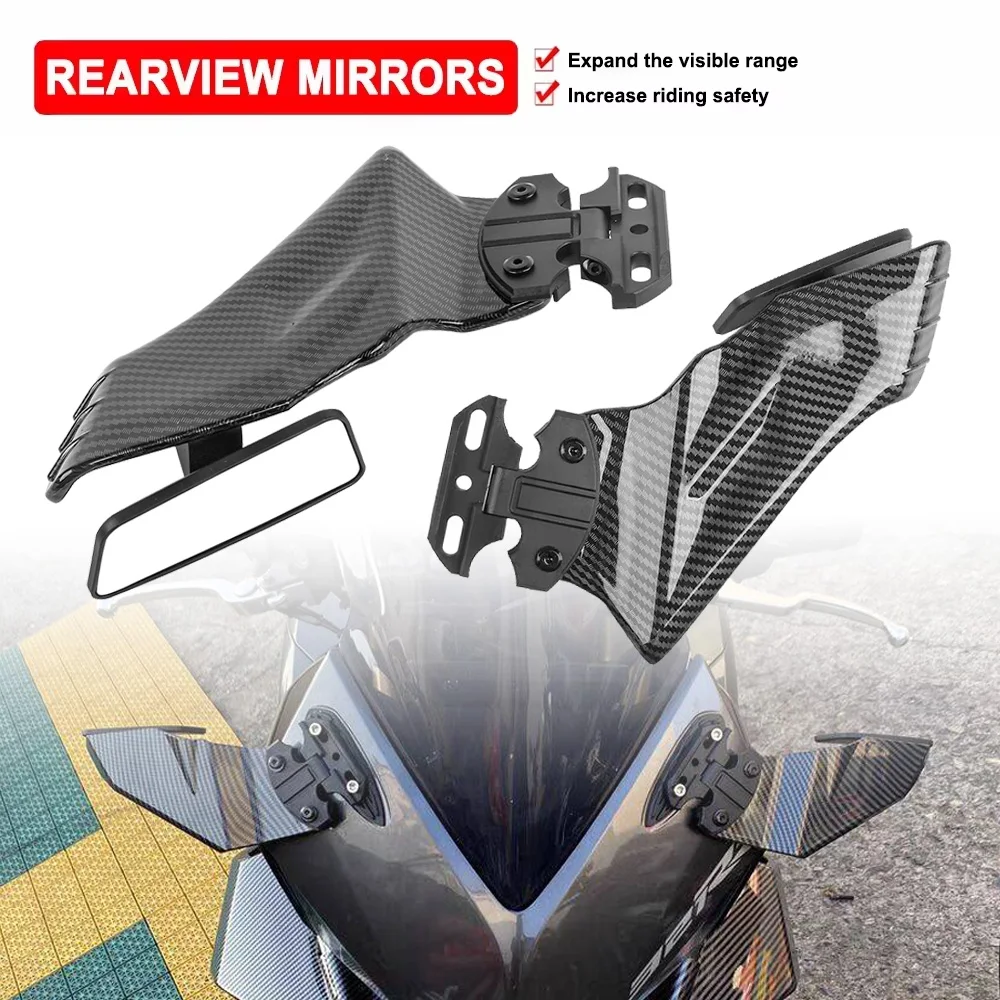 

Motorcycle Side Winglet Kit Spoiler Fairing With Mirrors For Yamaha YZF-R6 For Honda CBR650R CB1000RR Universal For Street Bike