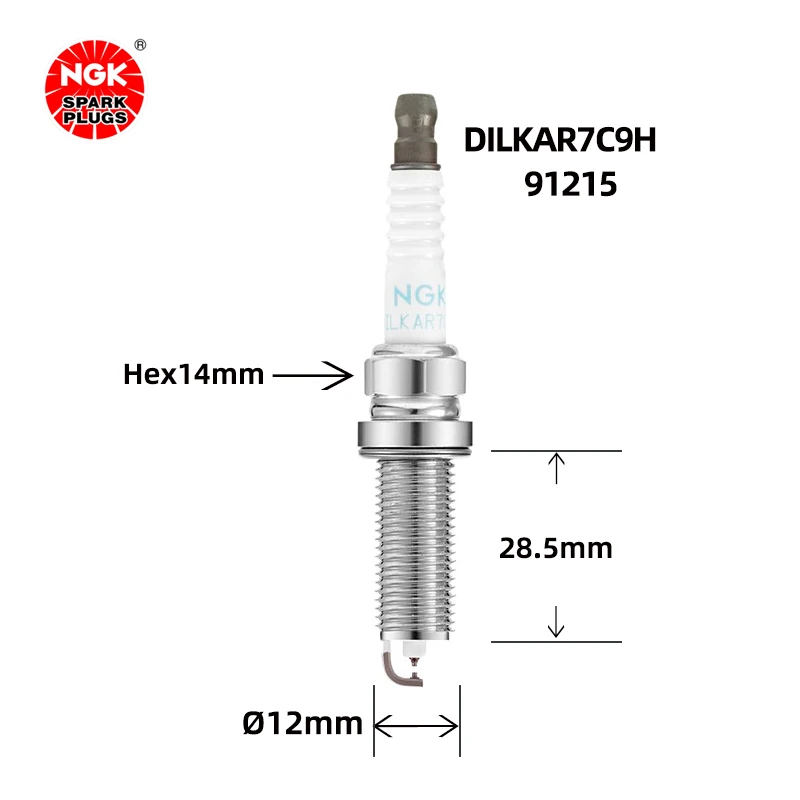 NGk Iridium Platinum spark plug DILKAR7C9H 91215 is suitable for Tiana Qi Jun Xiao Ke Liwei（4PCS)