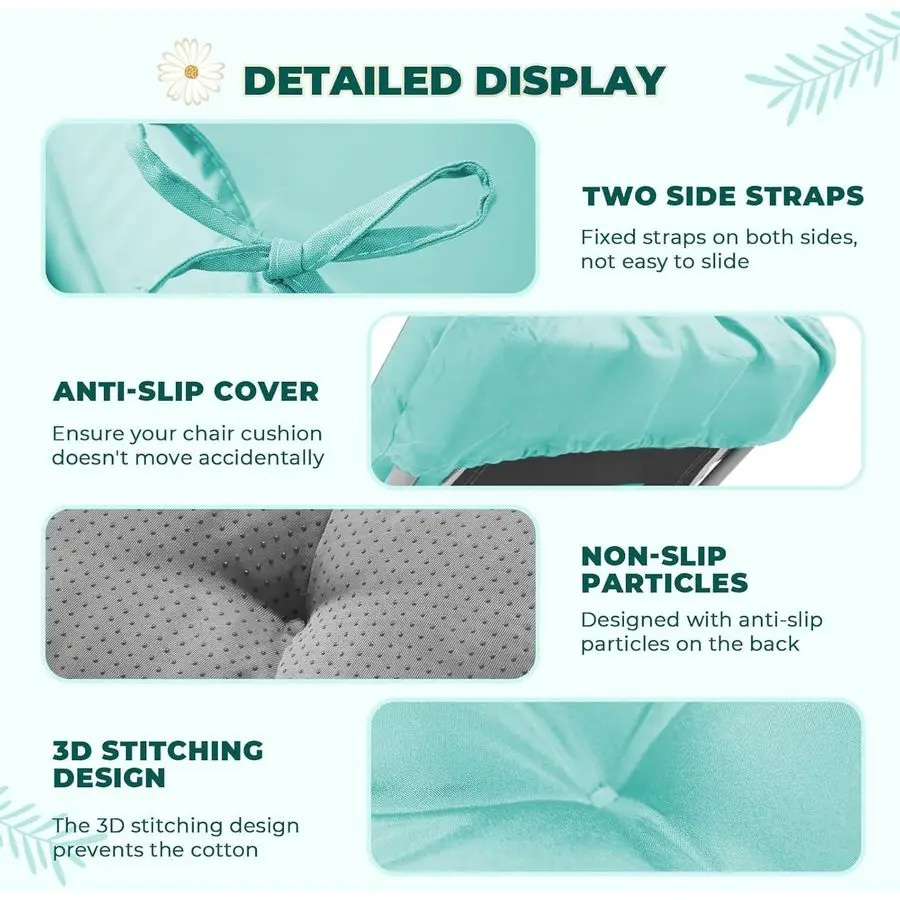 وسادة كرسي الصالة في الهواء الطلق للكراسي، وسائد بديلة مقاومة للبهتان مع 6 أربطة، رغوة الذاكرة السميكة P