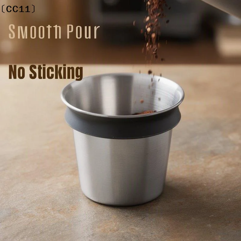 Coffee Dosing Cup Stainless Steel Portable Handle Espresso Catch Cup 51mm 58mm Home Kitchen Cafe Use General-Purpose Mixe〔CC11〕