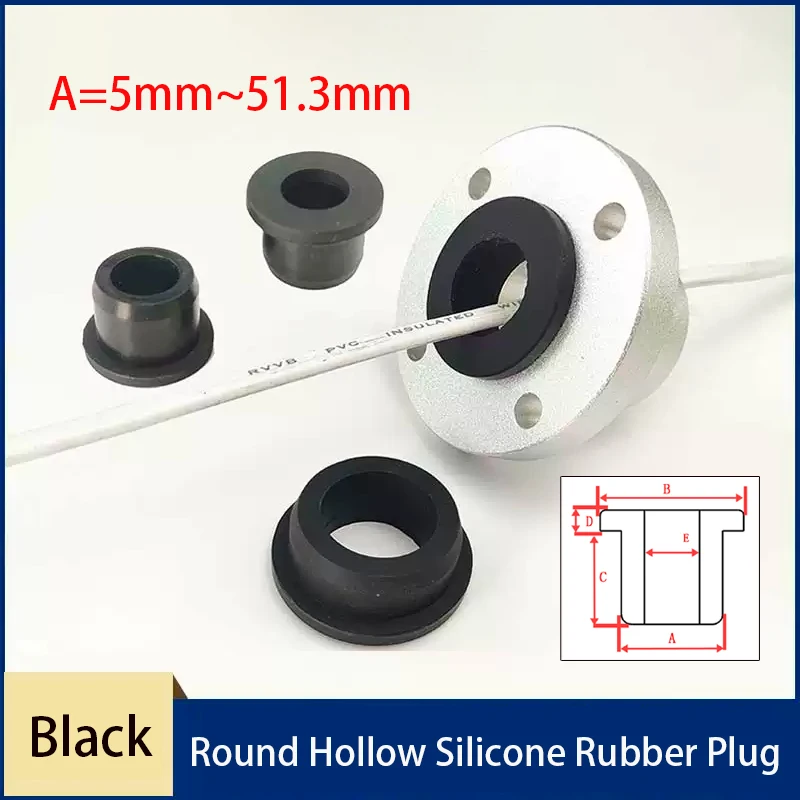

1-50pcs Size 5mm~51.3mm Black Silicone Rubber O-ring Gaskets Grommets Hole Plug Wire Cable Grommet Gasket Protect Bushes