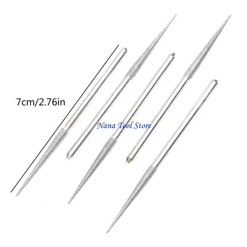 31GJ 5PCS 3 millimetri Shank Rettifica Aste Mini Trapano Diamante Rettifica per Testa Fresa Ago Incisione Intagliare vetro da
