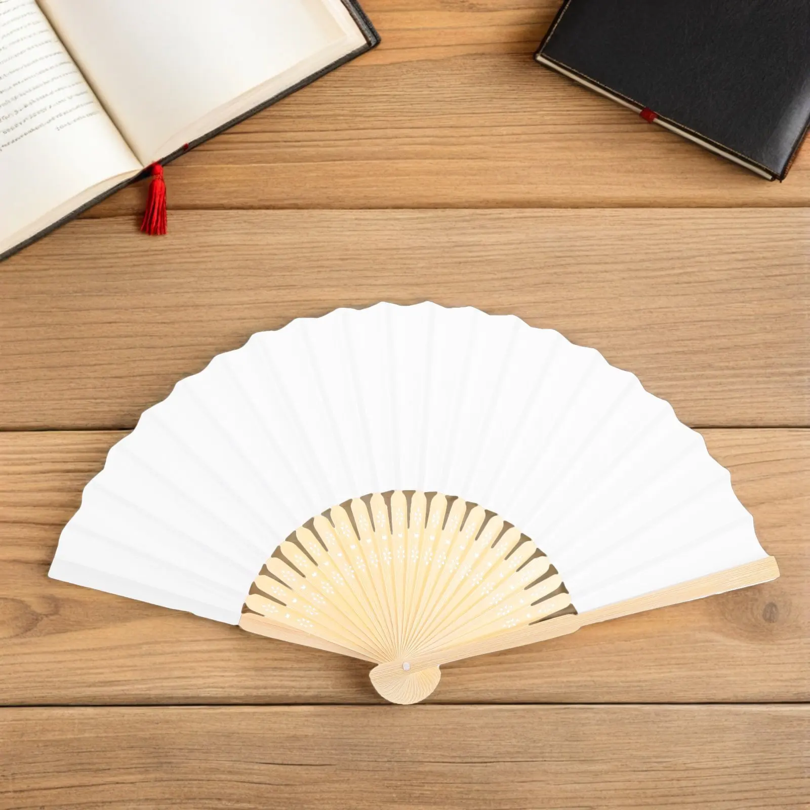 9 Pcs Blank Fans to Paint Hand Craft Handheld for Painting Color Your Own Paper Folding Decor