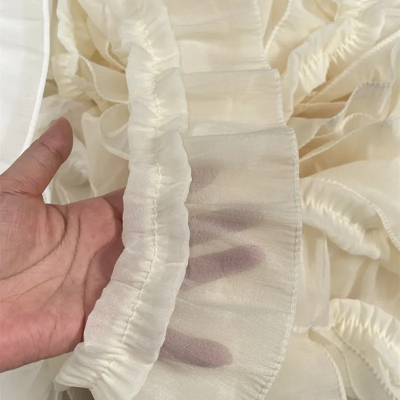 

Кружевная тесьма 16 мм, 10 см, белая, абрикосовая, плиссированная, для отделки краев свадебных платьев, одежды, шитья, рукоделия, декора кукол, штор, диванов, 2026