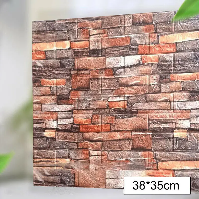 5 uds 3D azulejo suave pegatina de pared de ladrillo autoadhesivo Panel de espuma impermeable 38*35cm