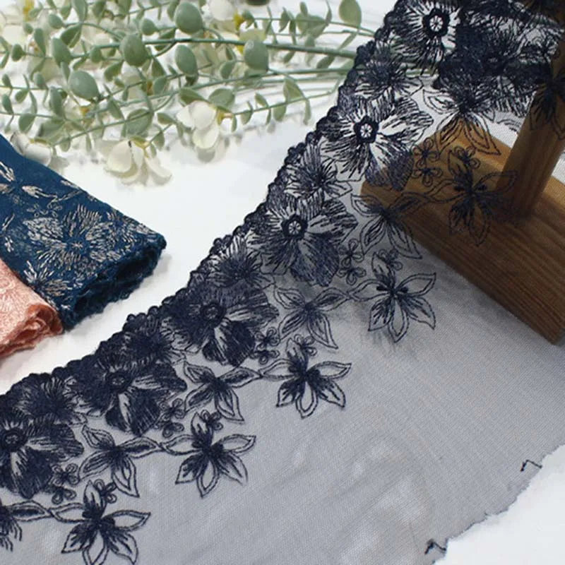 

39 ярдов вышитого кружевного полотна для рукоделия, аксессуары для пошива нижнего белья, цветочная ткань, вышитая сетчатая тесьма для бюстгальтеров и платьев