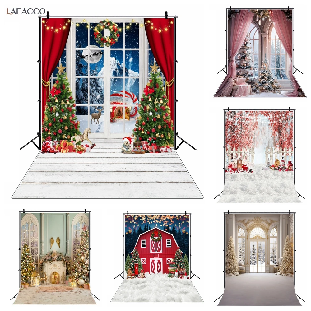 Laeacco Christmas Backgrounds For Photography Stars Ball Bauble Gift Cozy Party Child Baby Photo Backdrop Photocall Photo Studio