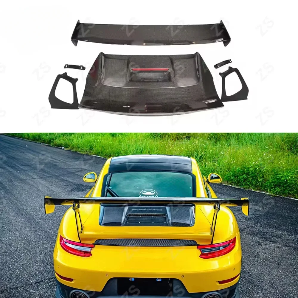 991 GT2RS Style Dry Carbon Fiber Fibre Rear Bumper Spoiler Big Wing For Porsche 911 991.1 991.2 Body Kit