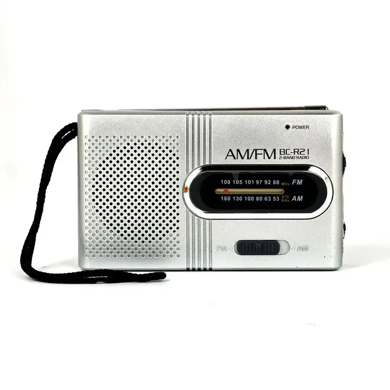BC-R21 Mini Emergency Radio AM FM Portable Radio Reception Lasting For Running Walking Home Soundbox (Need 2*AA Battery)
