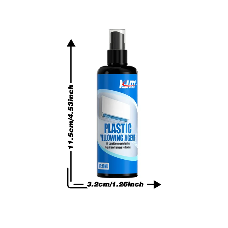 بخاخ تجديد البلاستيك الجديد من KJM 50 مل - مزيل اصفرار Aircon العالمي، مرمم عالي الكفاءة لوحدات التيار المتردد، سهل الاستخدام