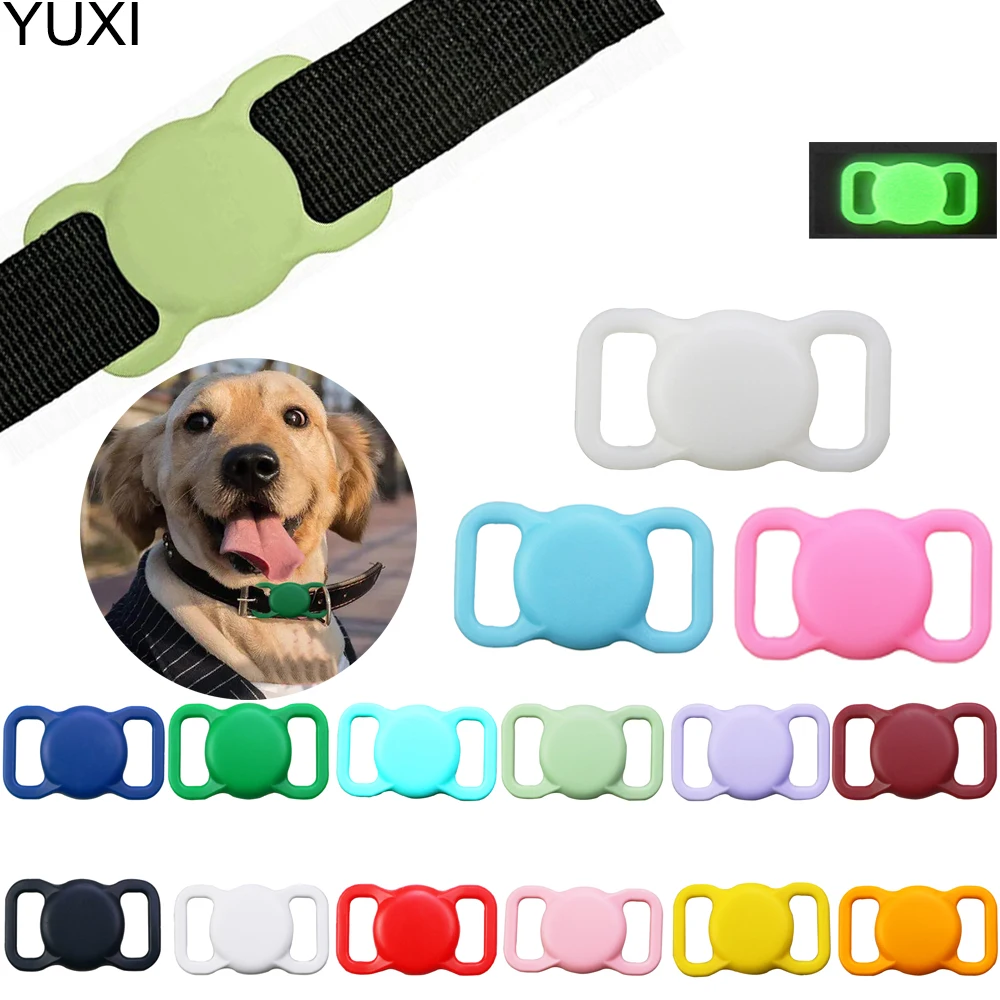 1PCS For Apple Airtag Case Silicone Keychain Protective Dog Cat Collar For Air Tag Case Tracker Locator Device Anti-lost Llavero