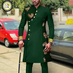 African Suit for Men Slim Fit Single Breasted Print Blazer and Pant Outfit 2 Piece Set Embroidery Coat Wedding Attire A2316060