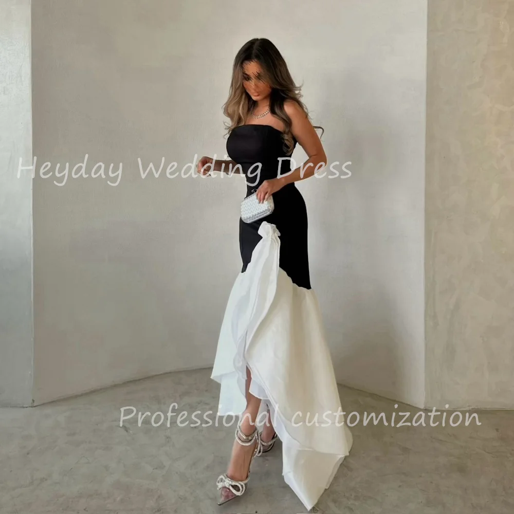 Heyday robes de soirée ชุดที่กําหนดเอง Strapless ตรงฉัตร Ruched เปลือยแขนกุดชุดราตรีโอกาสพิเศษ