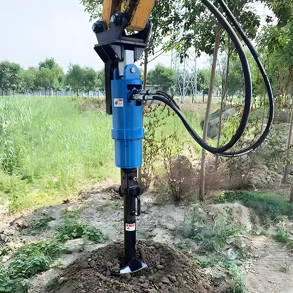 Customized Spiral Earth Drilling Rig All-New 8-Ton Rotary Drilling Rig 100% Hydraulic Excavator Attachment Soil Spiral Drill