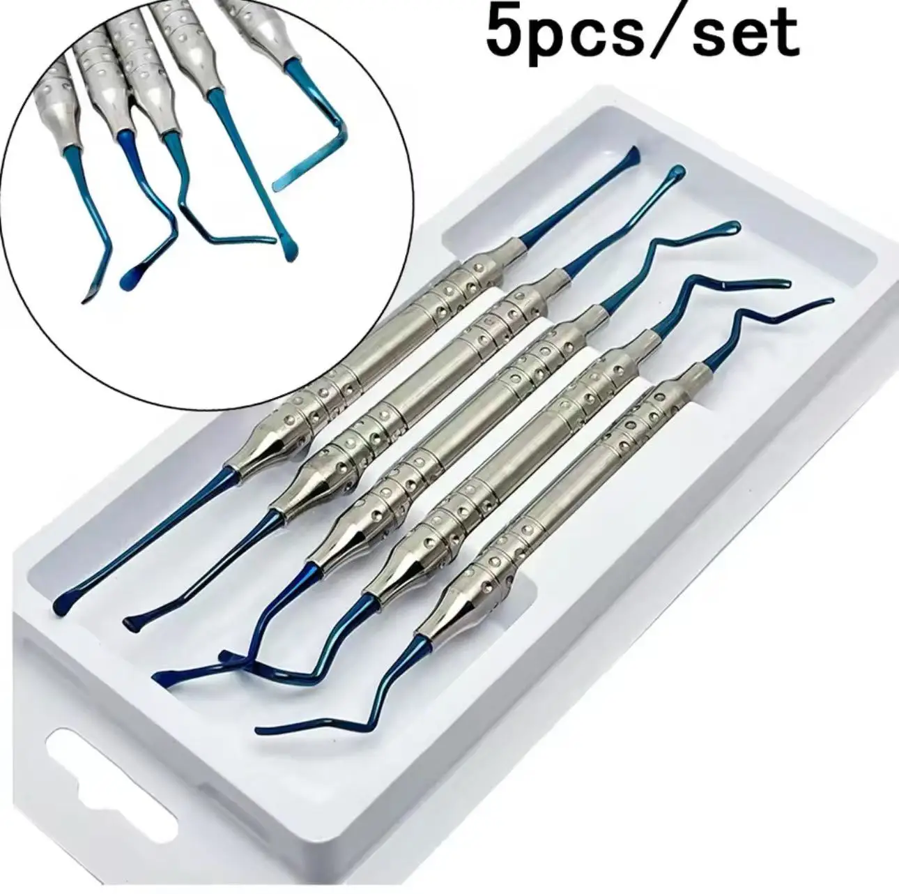 

DENILK 5Pcs Dental Periodontal Ligament Separator Bone Vista Tunneling Procedure Titanium Implant Instruments