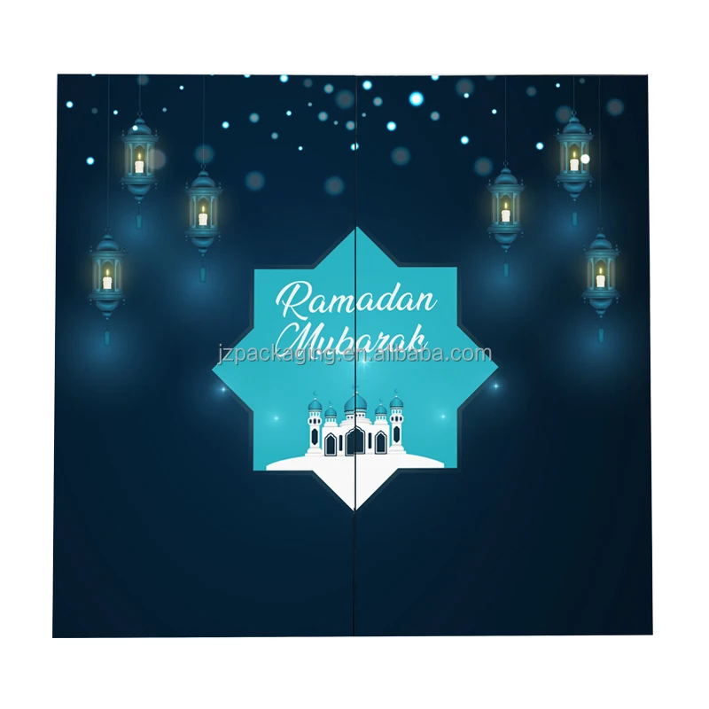 Customization.Customization.Handmade Custom Durable Cardboard Advent Calendar Boxes UV Advantage Foil Wholesale Price Ramadan Ch