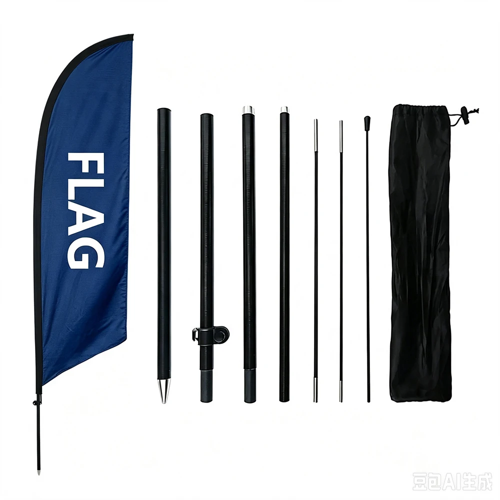 9FT Fiberglass Feather Flag Pole Kit (Without Flagpole)–Fits 1.6x6.6FT/50*200cm Feather Flags,Only Pole for Outdoor Advertising