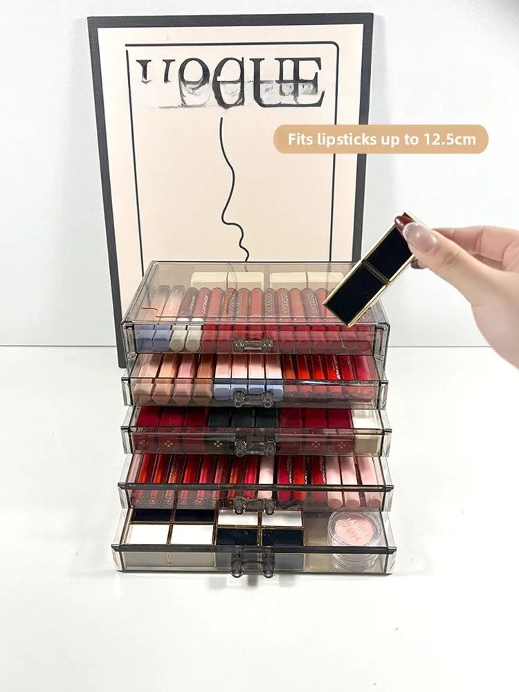 

Большой органайзер для косметики, пластиковый контейнер для хранения на рабочем столе, для организации рабочего пространства