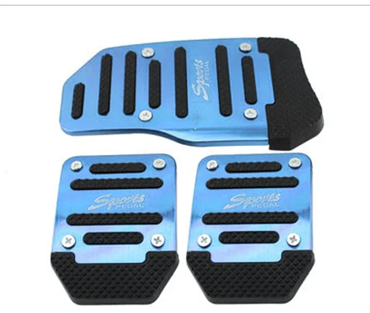 Universelles Aluminium-Pedalabdeckungs-Set für Autos, Rutschfest, für Automatik- und Schaltgetriebe, Brems-, Gas- und Beschleunigungspedale, Innenraum-Zubehör – Detail 2
