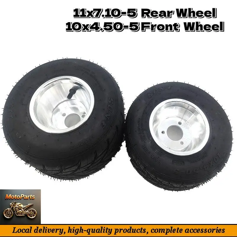 10x4.50-5” 11X7.10-5”wheel tubeless tire with hub suitable for karting, drifting wheels, beach bike accessories.off-road use only